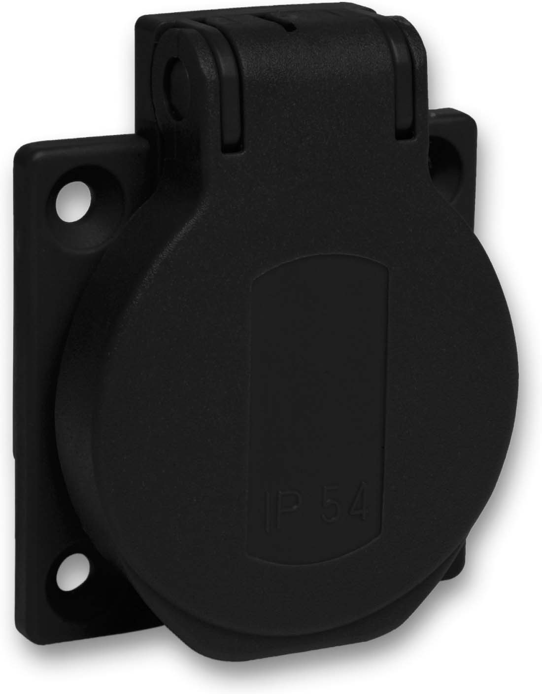 Schneider Electric PKS52N Schukosteckdose schwarz 2p+E 10/16A 250 V für DE IP54 50x50mm 40 Stück
