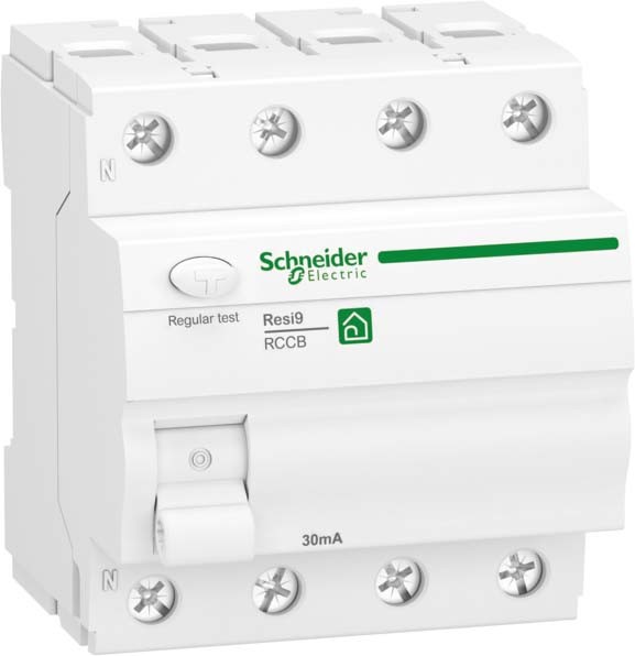 Schneider R9R22440 Fehlerstrom-Schutzschalter Resi9, 4P, 40A, 30mA, Typ A