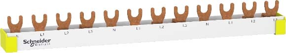 Schneider R9XFH412 Resi9 Phasenschiene Gabel, 4P, 12 TE, 63A, ablängbar