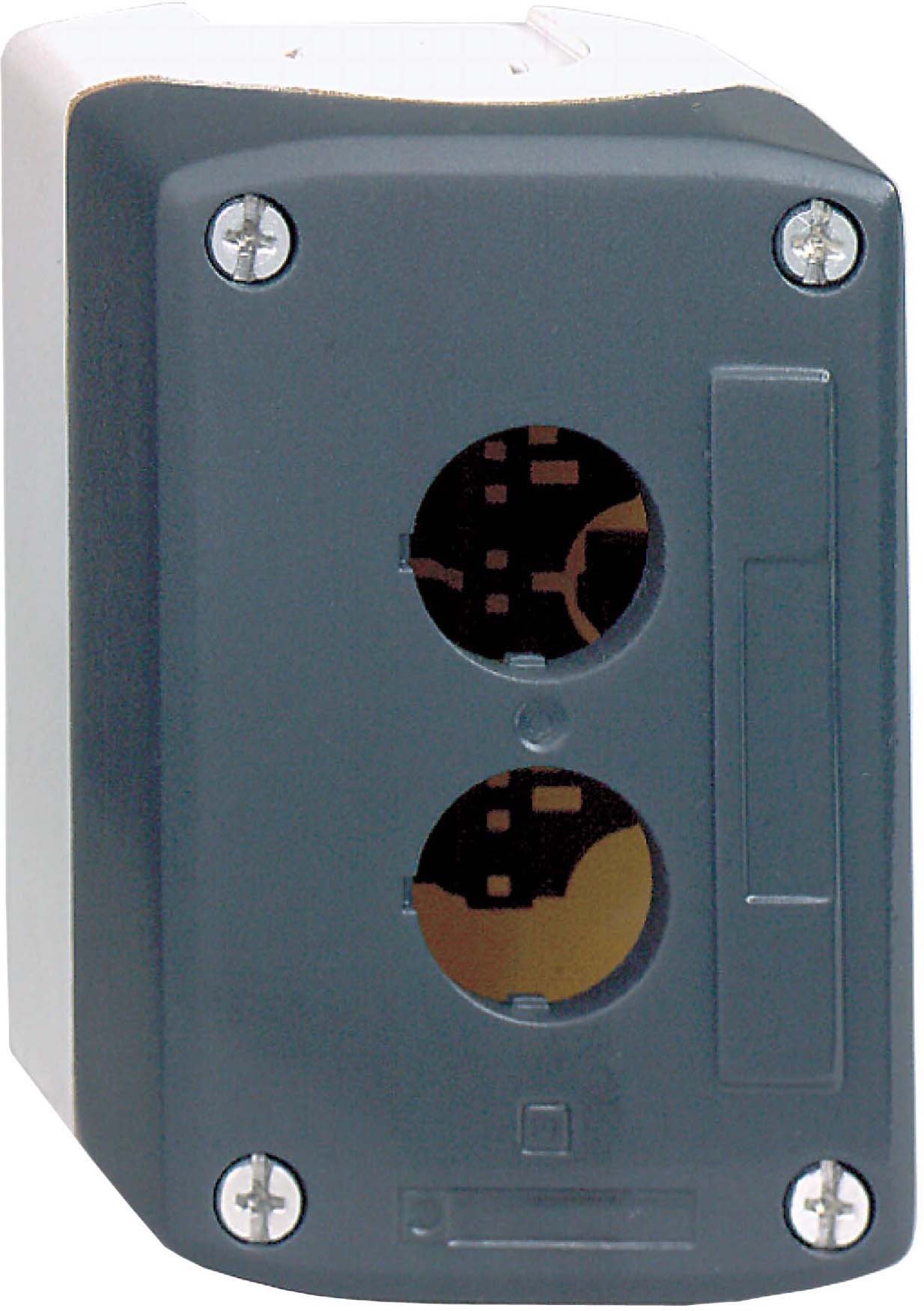 Schneider XALD02 Leergehäuse, Harmony XALD, Kunststoff, dunkelgrau, 2 Bohrungen, 22mm