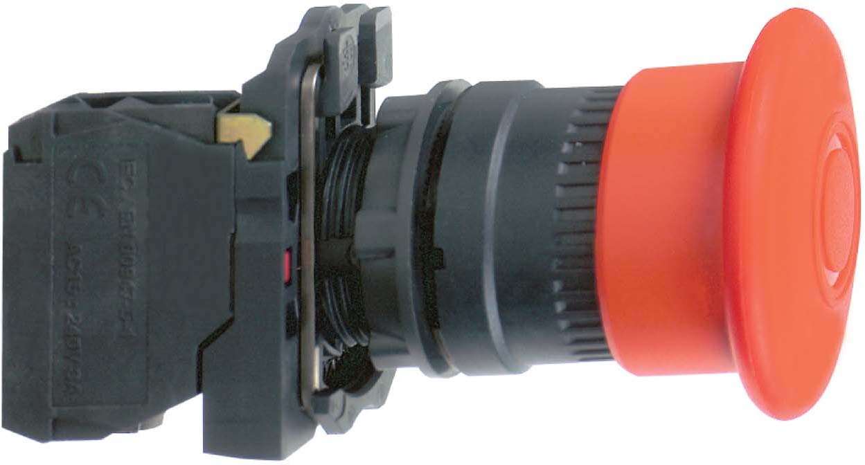 Schneider XB5AT845 Not-Aus/Not-Halt-Schalter, Harmony XB5, Kunststoff, Zugentriegelung, 22mm, Pilz 40mm, 1S + 1Ö