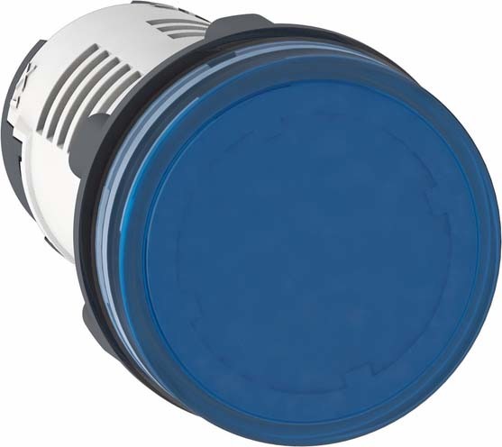 Schneider XB7EV06MP Leuchtmelder, Harmony XB7, Monoblock, Kunststoff, Ø22mm, blau, integrierte LED, 230V AC, Schraubklemme