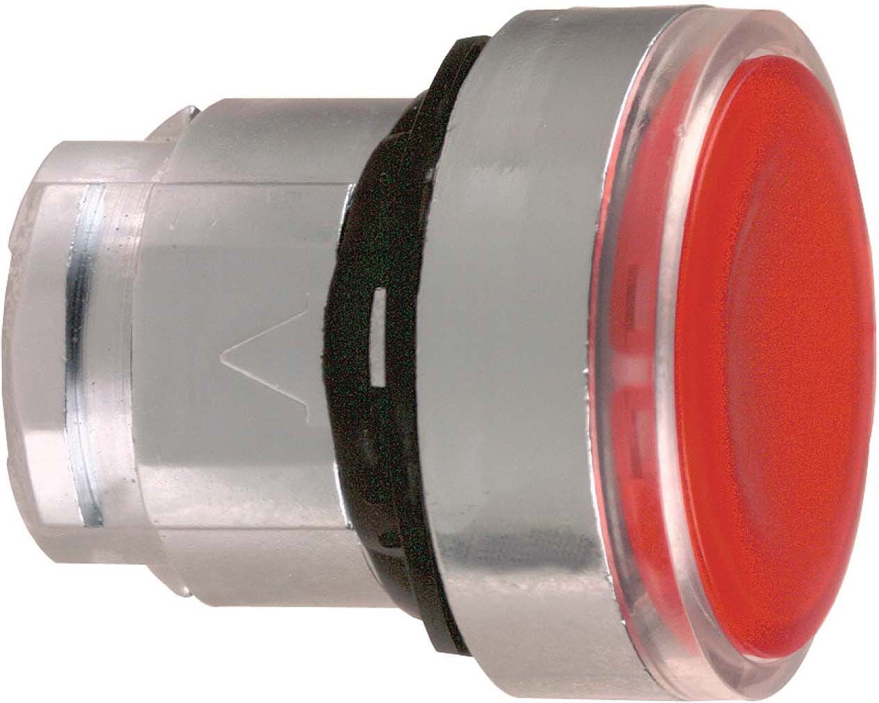 Schneider ZB4BH043 Leuchtdrucktaster, Frontelement, Harmony XB4, Metall, 22mm, rot, unbeschriftet, für universelle LED, rastend