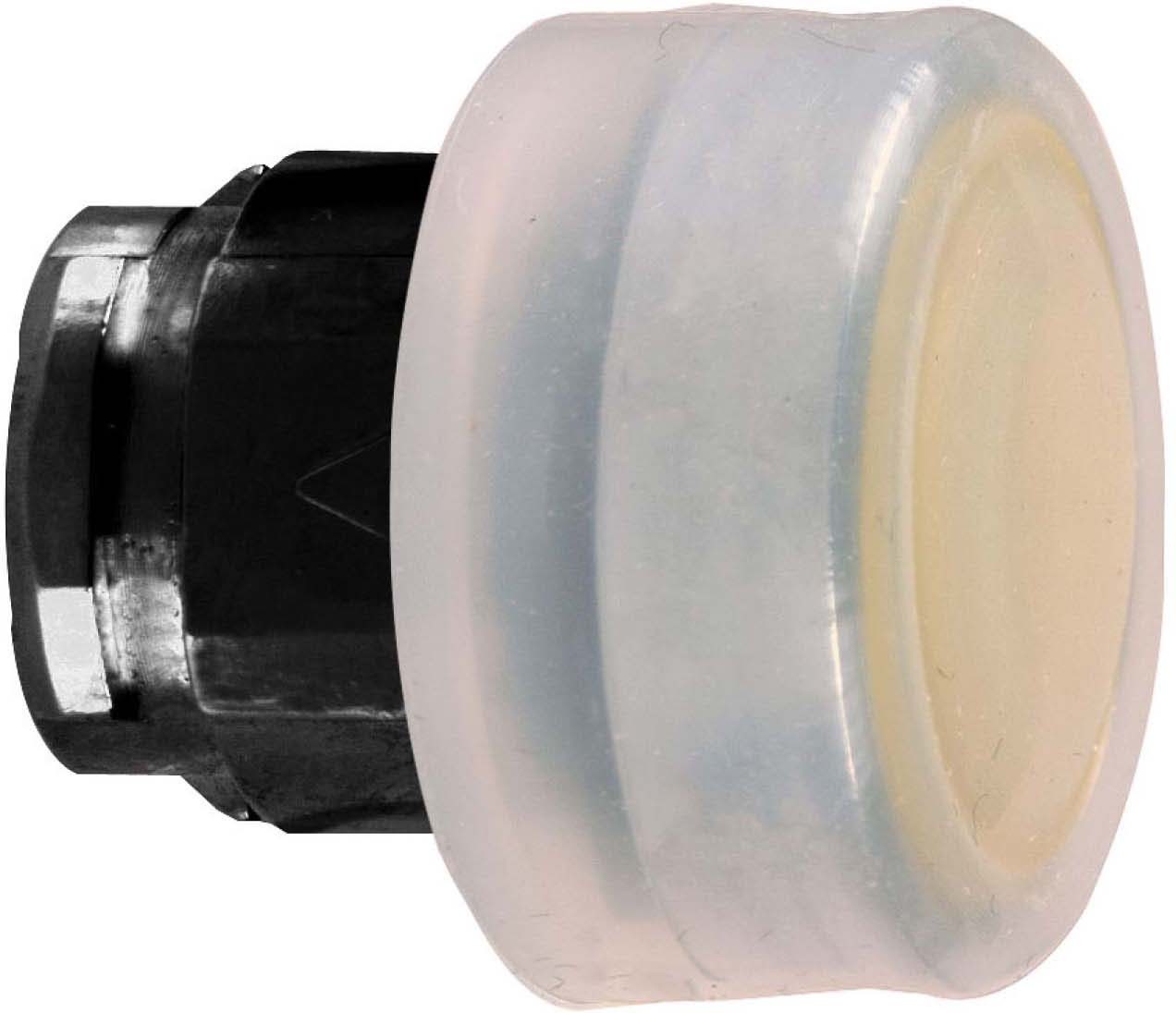 Schneider ZB4BP587 Drucktaster, Frontelement, Harmony XB4, Metall schwarz, 22mm, orange, tastend, mit Schutzkappe, für Einlegeschild