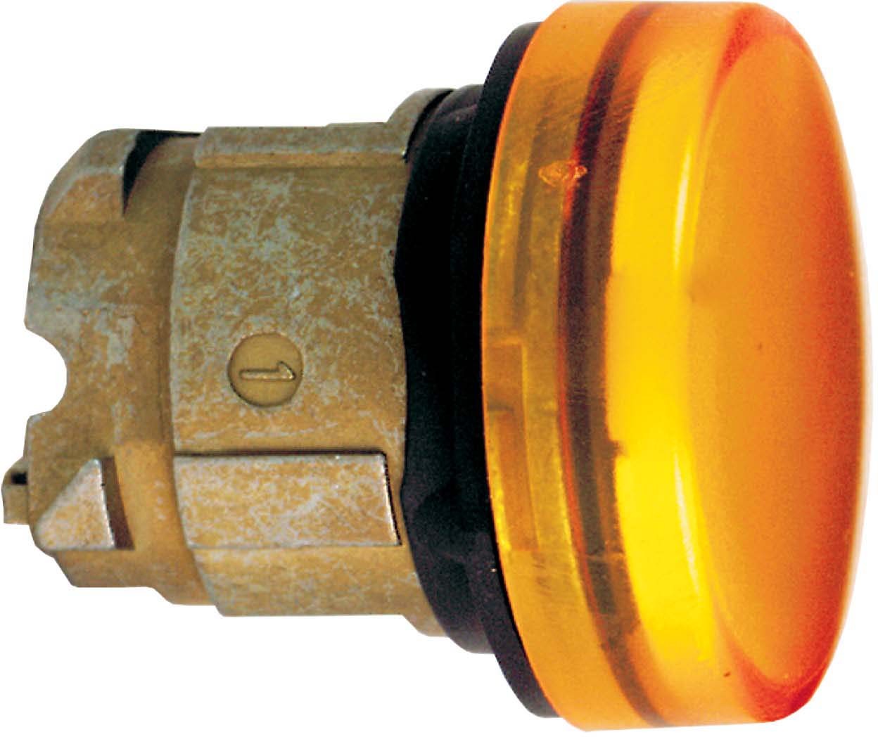 Schneider ZB4BV05 Leuchtmelder, Frontelement, Harmony XB4, Metall, 22mm, orange, für Glühlampe BA9s, glatte Kalotte