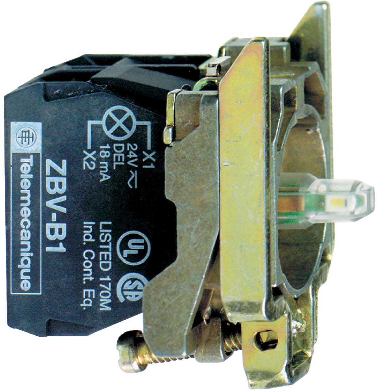 Schneider Electric ZB4BW0M31 Hilfsschalterblock Ø 22 grün Integral LED 1S