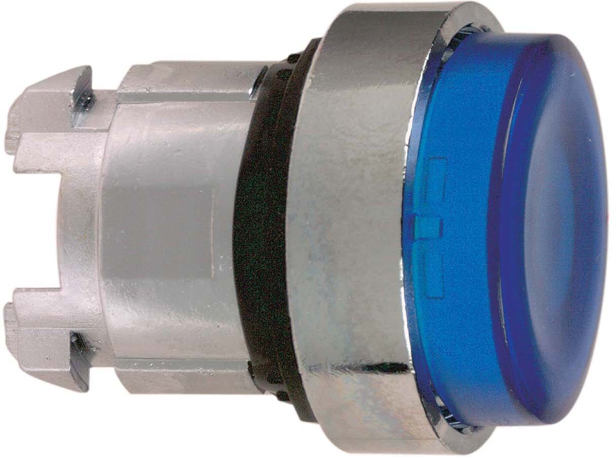 Schneider ZB4BW16 Leuchtdrucktaster, Frontelement, Harmony XB4, Metall, 22mm, blau, vorstehend, unbeschriftet, glatte Kalotte, BA9s