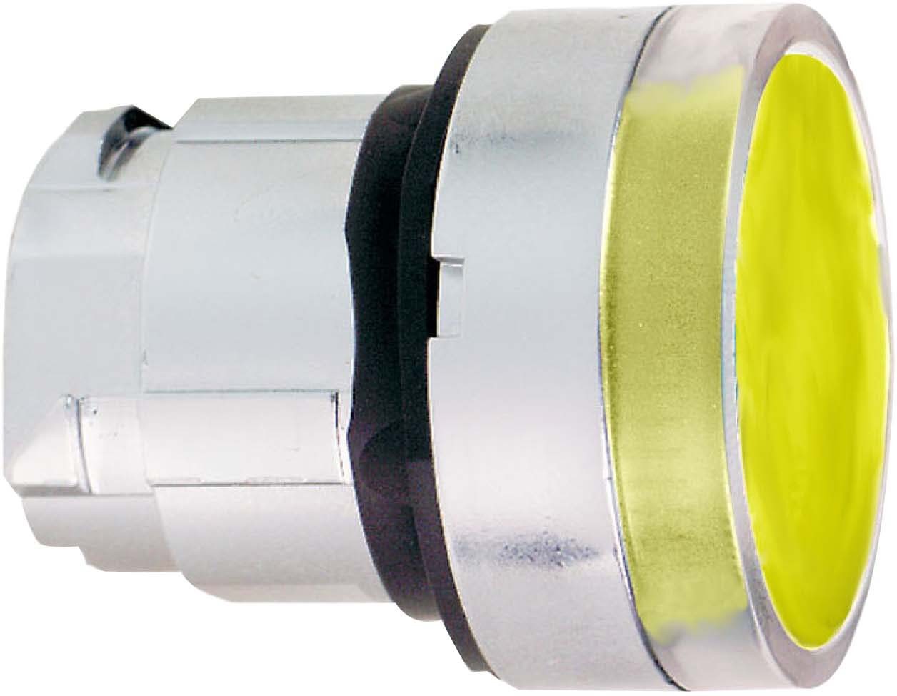 Schneider ZB4BW353S Leuchtdrucktaster, Frontelement, Harmony XB4, Metall, 22mm, orange, unbeschriftet, geriffelt, für universelle LED