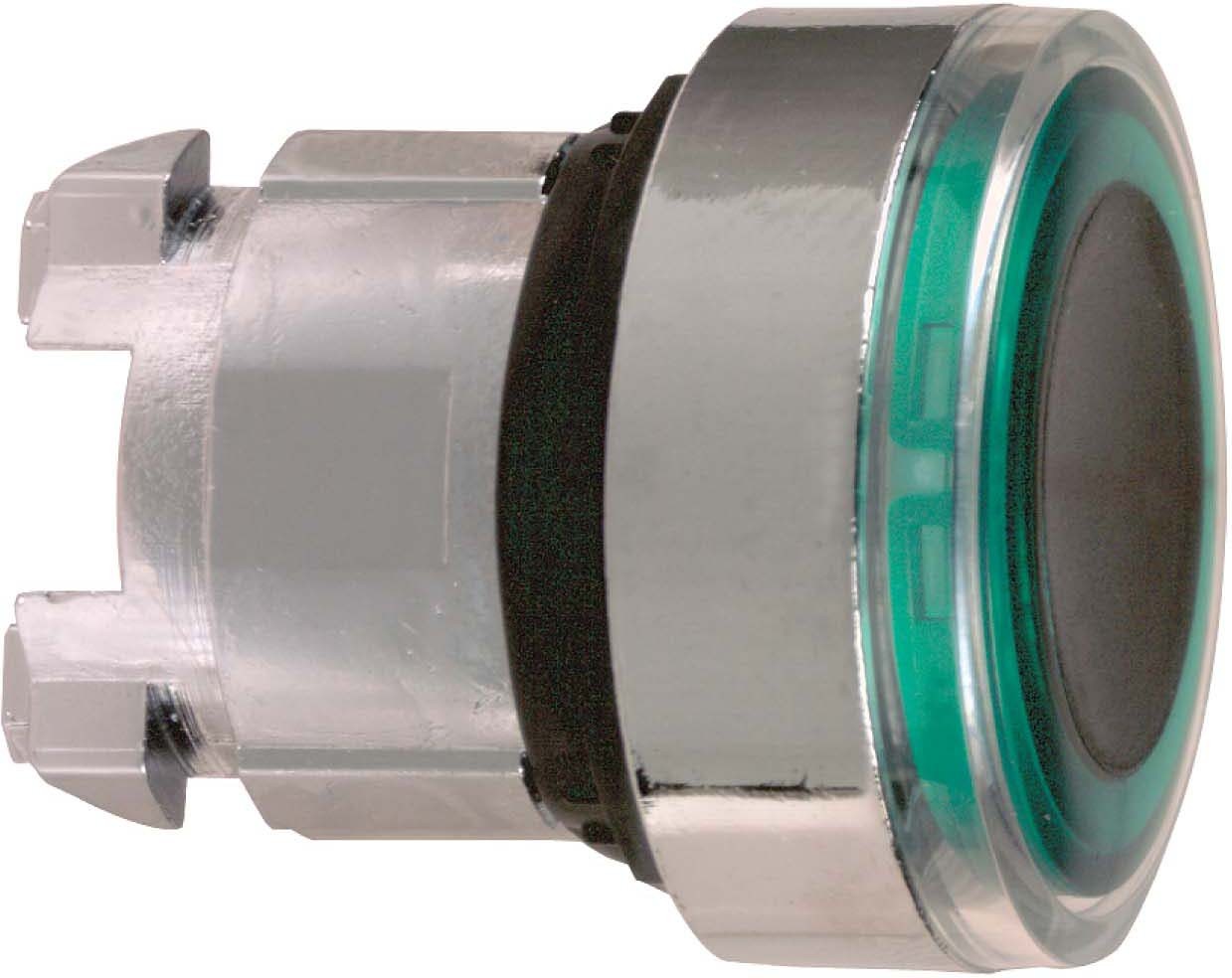 Schneider ZB4BW933 Leuchtdrucktaster, Frontelement, Harmony XB4, Metall, 22mm, grün, beleuchteter Ring, für universelle LED