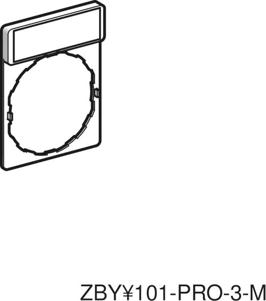 Schneider ZBY2330 Schildträger 30x40mm, für Ø 22 Geräte, m. Schild EMERGENCY STOP
