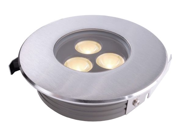 Deko-Light 100111 Bodeneinbauleuchte, Flat 230V 105 mm, 5,5 W, 3000 K, Silber, 220-240 V/AC, 50 /