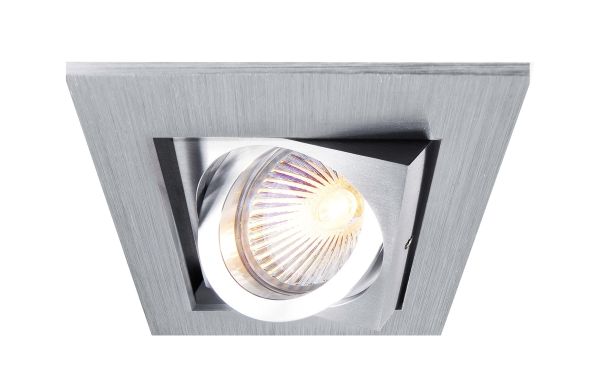 Deko-Light 110100 Einbaustrahler, Kardan I Eckig, 1x max. 50 W MR16, Silber, Spannungskonstant, 12
