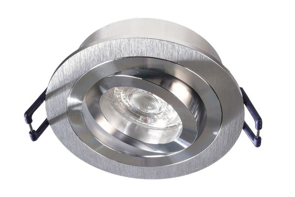 Deko-Light 110222 Einbaustrahler, Modula Round, Tilt, 1x max 35 W MR16, Silber, Spannungskonstant,