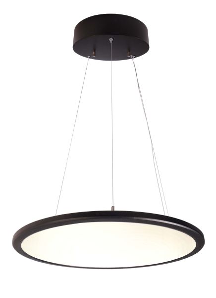 Deko-Light 342089 Pendelleuchte, LED Panel transparent Rund 580 mm, 53 W, DIM, 3000 K, Schwarz, 22
