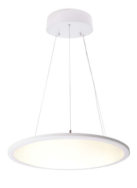 Deko-Light 342091 Pendelleuchte, LED Panel transparent Rund 580 mm, 53 W, DIM, 3000 K, Weiß, 220-2