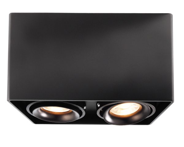 Deko-Light 348005 Deckenaufbauleuchte, Mona II, 2x max. 50 W GU10, Schwarz, 220-240 V/AC, 50 / 60