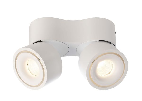 Deko-Light 348123 Deckenaufbauleuchte, Uni II Mini Double Tilt, 15 W, DIM, 3000 K, Weiß, 220-240 V