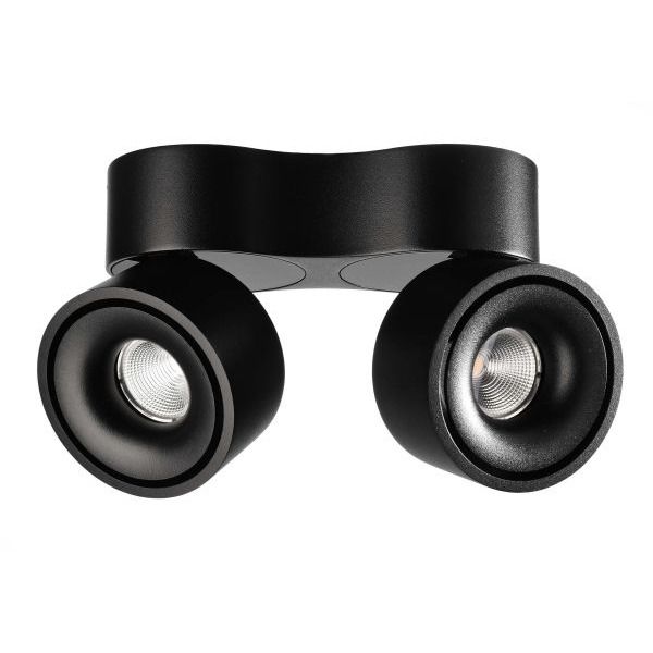 Deko-Light 348175 Deckenaufbauleuchte, Uni II Double Tilt, 20 W, DIM, 3000 K, Schwarz, 220-240 V/A