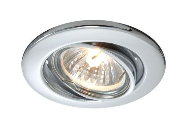 Deko-Light 686869 Einbaustrahler, Basic Rund, Tilt, 1x max 50 W MR16, Chrom, Spannungskonstant, 12