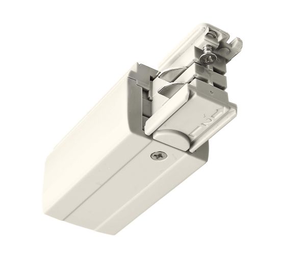 Deko-Light 710009 3-Phasen Schienensystem, D Line elektrischer Einspeiser links, Verkehrsweiß RAL