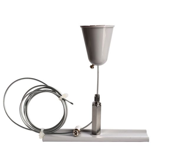 Deko-Light 710049 3-Phasen Schienensystem, D Line Seilabhängungshalter mit Deckenrosette 1,5m, Fen
