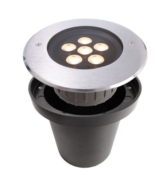 Deko-Light 730249 Bodeneinbauleuchte, HP I, 7,6 W, 3000 K, Silber, 220-240 V/AC, 50 / 60 Hz, IP 67