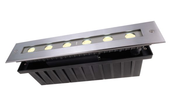 Deko-Light 730262 Bodeneinbauleuchte, Line Asymmetrisch, 12 W, 3000 K, Silber, 220-240 V/AC, 50 /