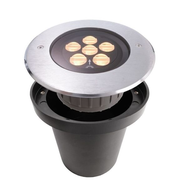 Deko-Light 730296 Bodeneinbauleuchte, Canum Asymmetrisch, 14 W, 3000 K, Silber, Spannungskonstant,