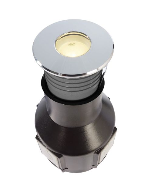 Deko-Light 730470 Bodeneinbauleuchte, Alzirr II, 2,4 W, 3000 K, Silber, Spannungskonstant, 24 V/DC