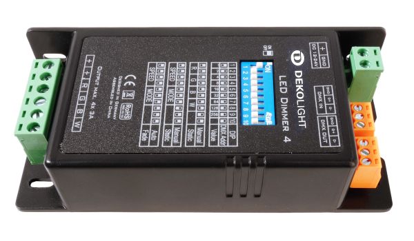 Deko-Light 843337 , Niedervolt DMX Dimmer (CV, DC), LED DMX Dimmer 4, Spannungskonstant,