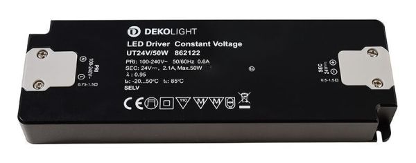 Deko-Light 862122 , Netzgerät (CV, DC), FLAT, CV, UT24V/50W, Spannungskonstant, 50.0 W,