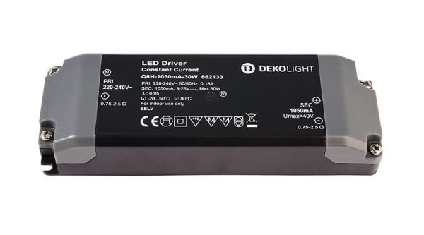 Deko-Light 862133 , Netzgerät (CC, DC), BASIC, CC, Q8H-1050mA/30W, Stromkonstant, 9,5-30