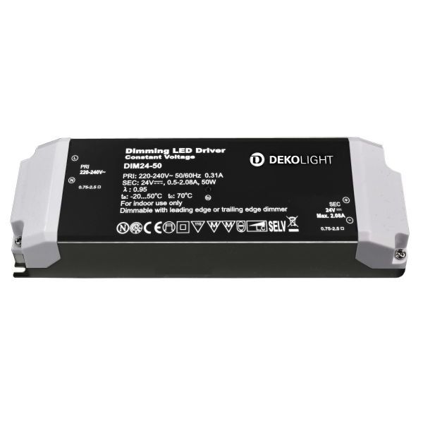 Deko-Light 862222 , Netzgerät (CV, DC) dimmbar, BASIC, DIM, CV, 24V 12-50W, Spannungskon