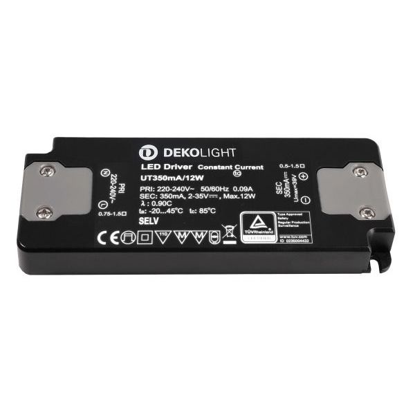 Deko-Light 862223 , Netzgerät (CC, DC), FLAT, CC, UT350mA/12W, Stromkonstant, 0,7-12,0 W