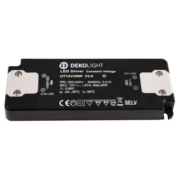 Deko-Light 862232 , Netzgerät (CV, DC), FLAT, CV, UT12V/20W, Spannungskonstant, 20.0 W,