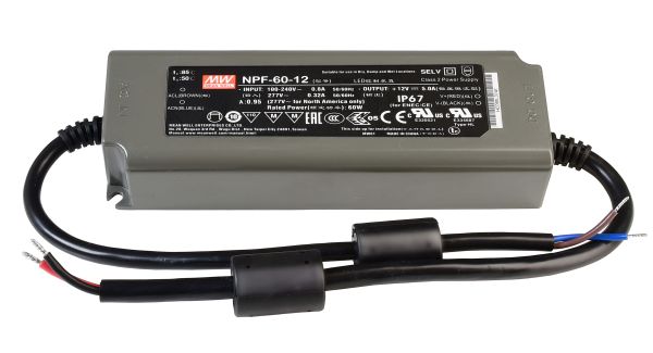 Meanwell 872098 , Netzgerät (CV, DC), CV, NPF-60-12, Spannungskonstant, 60.0 W, 90-305 V