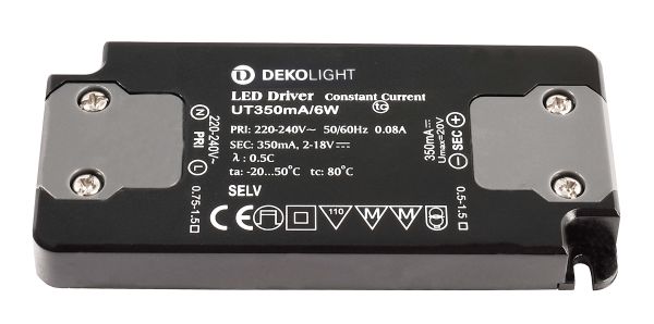 Deko-Light 872628 , Netzgerät (CC, DC), FLAT, CC, UT350mA/6W, Stromkonstant, 0,7-6,0 W,