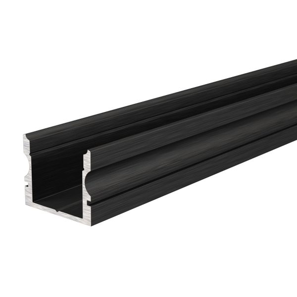 Deko-Light 970143 Profil, U-Profil hoch AU-02-12, 2m, Schwarz, Aluminium, Matt, Eloxiert, Länge: 2