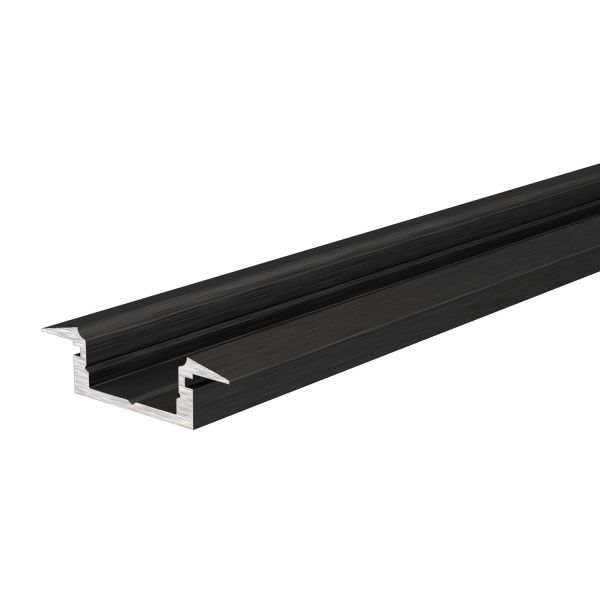 Deko-Light 975023 Profil, T-Profil flach ET-01-10, 2m, Schwarz, Aluminium, Matt, Eloxiert, Länge: