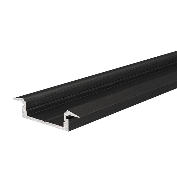 Deko-Light 975063 Profil, T-Profil flach ET-01-15, 2m, Schwarz, Aluminium, Matt, Eloxiert, Länge: