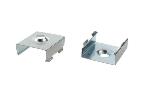 Deko-Light 987006 Profil Halteklammer, 2er Set Halteklammern für AU-12, Metall, Länge: 20 mm, Brei