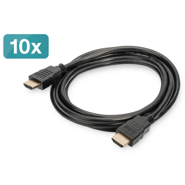 Digitus AK-990920-020-S HDMI High Speed mit Ethernet Anschlusskabel 2 Meter 10 Stück