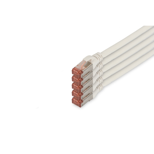 Digitus DK-1644-100-WH-5 CAT 6 S/FTP Patchkabel weiß 10 Meter 5 Stück
