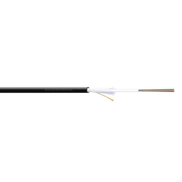Digitus DK-39121-U Verlegekabel Innen/Außen A/I-DQ (ZN) BH 9/125µ OS2 12 Fasern BauPVO Dca LSZH 1 Meter