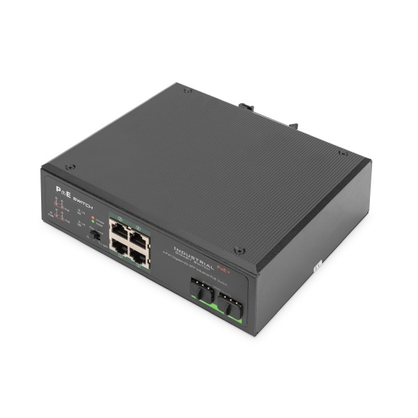 Digitus DN-651109 Industrial 4-Port Gigabit PoE Switch Unmanaged 2 Uplinks