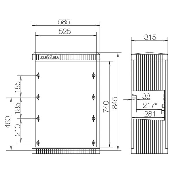 ABN SL080P KVS mit Montage platte FB2 BH5 Gr,0/845 1 Zylinder
