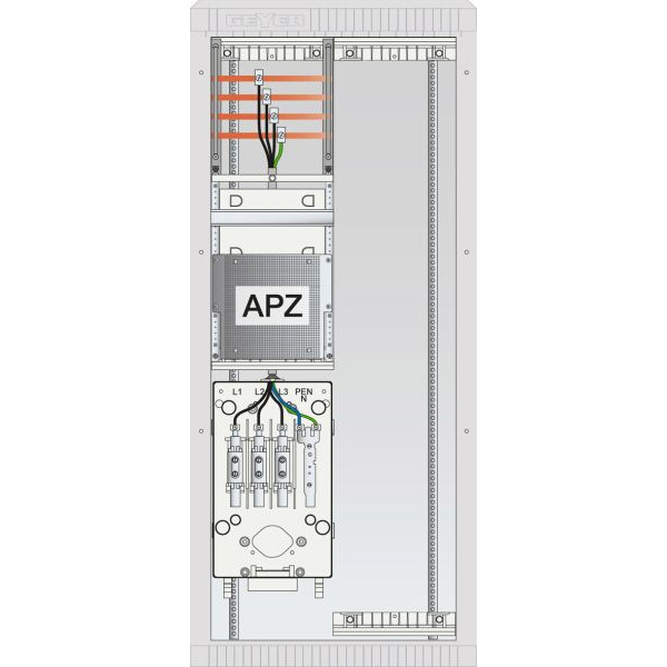 ABN SZ130AL0402 Zähleranschlussschrank SAS APZ 5pol 1x Leerplatz(250x1200 HAK