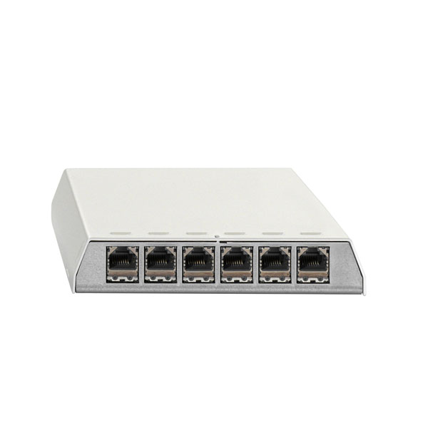 Rutenbeck 23811106 ClassEA iso-Patchpanel geschirmt Aufputz für Tisch-/Wandmontage REG-Montage mit Hutschienenadapter 10010070 6 RJ45 Steckbuchsen