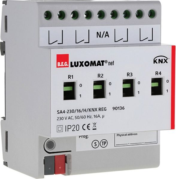 B.E.G. 90136 Schaltaktor SA4-230/16H/KNXREGgr