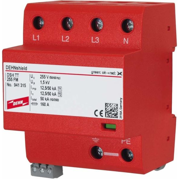 DEHN 941315 DSHTT255FM Kombi-Ableiter für 3-polig TN-S-Systeme